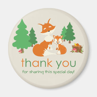 Cute Little Fox en mam Bedankt Magnet Magneet