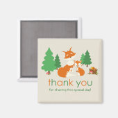 Cute Little Fox et maman Thank You Magnet (Recto/Verso)