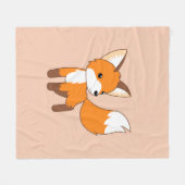 Cute Little Fox Fleece Deken (Voorkant (Horizontaal))