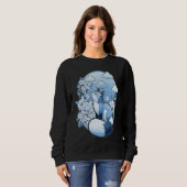 Cute little fox flowers clouds spring retro trui (Voorkant volledig)