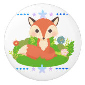 Cute Little Fox Keramische Knop (Voorkant)