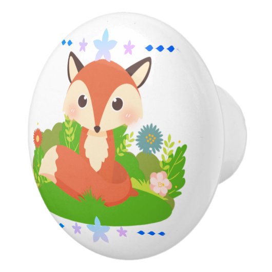 Cute Little Fox Keramische Knop (Rechts)