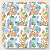 Cute Little Fox Pattern Bier Onderzetter (Voorkant)
