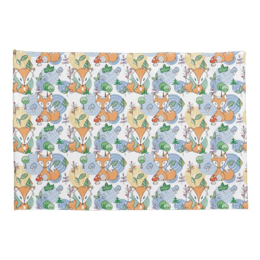 Cute Little Fox Pattern Kussensloop (Achterkant-Rechts)