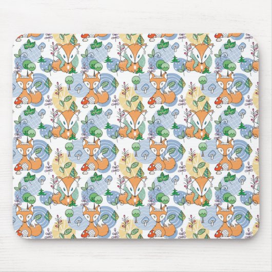 Cute Little Fox Pattern Muismat (Voorkant)