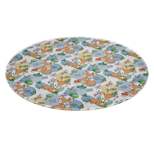 Cute Little Fox Pattern Snijplank (Hoek)