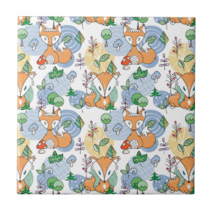 Cute Little Fox Pattern Tegeltje