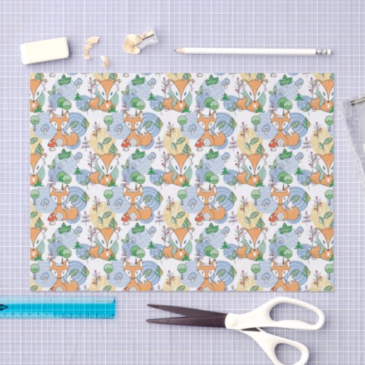 Cute Little Fox Pattern Tissuepapier (Craft)