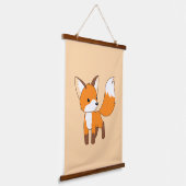 Cute Little Fox Peach Hangend Wandkleed (Gebogen)
