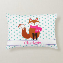 Cute Little Fox Pink Personalized Nursery