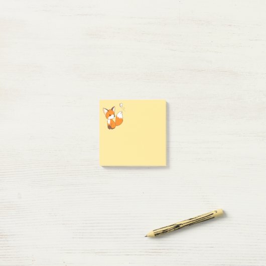 Cute Little Fox Post-it® Notes (Op bureau)