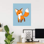 Cute Little Fox Poster (Thuiskantoor)