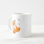 Cute Little Fox regarde Papillon de café Mug (Devant gauche)