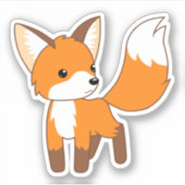 Cute Little Fox Sticker (Voorkant)