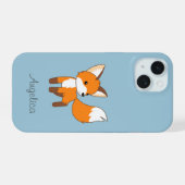 Cute Little Fox sur Blue (Verso Horizontal)
