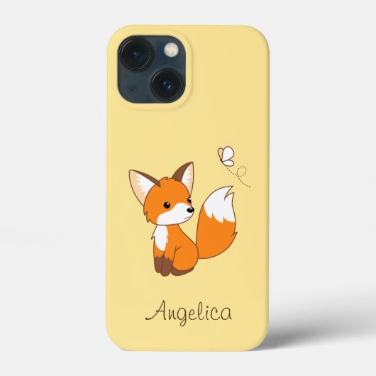 Cute Little Fox Watching Butterfly Case-Mate iPhone Case (Achterkant)