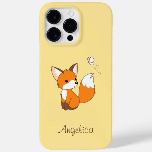 Cute Little Fox Watching Butterfly Case-Mate iPhone Case (Achterkant)