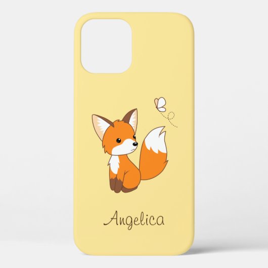 Cute Little Fox Watching Butterfly Case-Mate iPhone Case (Achterkant)