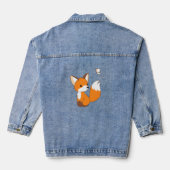 Cute Little Fox Watching Butterfly Denim Jacket (Achterkant)