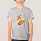 Cute Little Fox Watching Butterfly Tri-Blend Shirt (Voorkant)