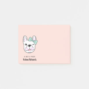 Cute Little French Bulldog Peach Gepersonalise Post-it® Notes