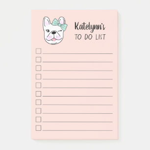 Cute Little French Bulldog   Peach   Gepersonalise Post-it® Notes