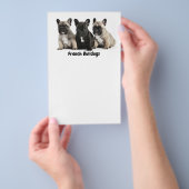 Cute little French Bulldogs Label Flyer (Hand)