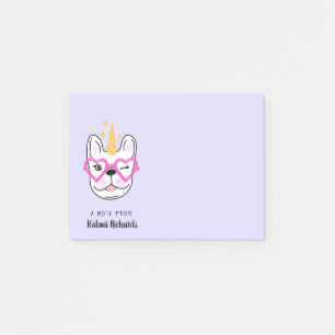 Cute Little Frenchie Personalized   PAARS Post-it® Notes