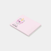 Cute Little Frenchie Personalized | Roze Post-it® Notes (Schuin)