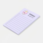Cute Little Frenchie Unicorn | Paars gepersonalise Post-it® Notes (Schuin)