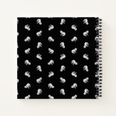 Cute Little Frogs Pattern Kikker Art Design Black Notitieboek (Achterkant)