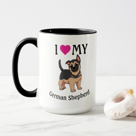 Cute Little German Shepherd Mug (Avec donut)