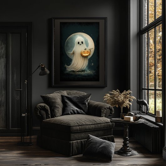Cute Little Ghost Art -  Halloween Poster