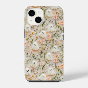 Cute Little Ghost Bloem 3D Hoesje iPhone 14 Hoesje