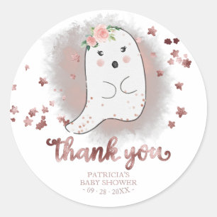 Cute Little Ghost Halloween Baby shower Bedankt Ronde Sticker