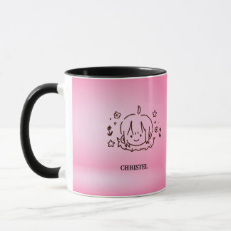 Cute Little Girl Mug Pink Personnalisé