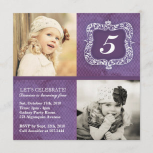 Cute Little Girls Birthday Invitation Kaart