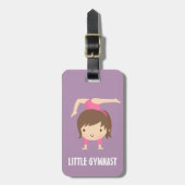 Cute Little Gymnast Girl Gymnastics Pose Bagagelabel (Voorkant verticaal)
