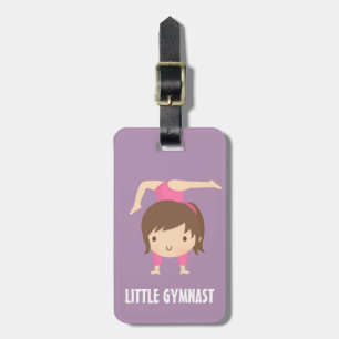 Cute Little Gymnast Girl Gymnastics Pose Bagagelabel