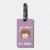 Cute Little Gymnast Girl Gymnastics Pose Bagagelabel (Achterkant verticaal)