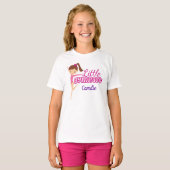 Cute Little Gymnast Pink Paarse Monogram Girls T-shirt (Voorkant volledig)