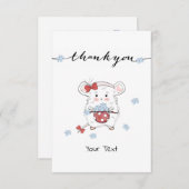 Cute Little Hamster Custom Floral Bedankkaart (Voorkant / Achterkant)