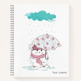 Cute Little Hamster Custom Name White Notitieboek