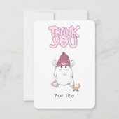 Cute Little Hamster Custom Roze Bedankkaart (Voorkant)