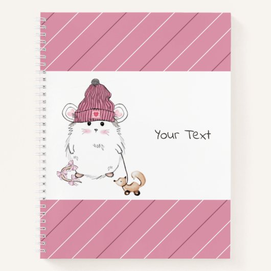 Cute Little Hamster Custom Roze Notitieboek (Voorkant)