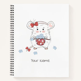 Cute Little Hamster Floral Girly Notitieboek