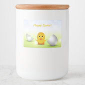 Cute Little Happy Easter Baby Chick Voedselcontainer Etiket (Voorkant)
