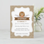 Cute Little Hedgehog Invitation d'anniversaire Woo (Debout devant)