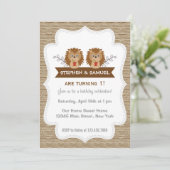 Cute Little Hedgehog Invitation d'anniversaire Woo (Debout devant)