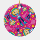 Cute Little Hippie Girl Keramisch Ornament (Achterkant)
